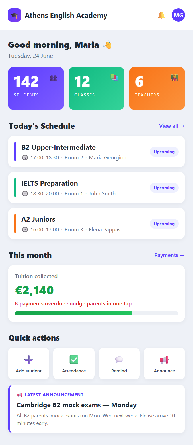 How to Run an English Language School in Greece and Cyprus Without Spreadsheets